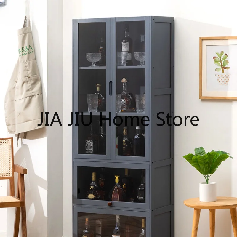 Liquor Display Wine Cabinets Modern Storage Simplicity Wall Wine Cabinets European Wooden Estante Vinos Bar Furniture QF50JG