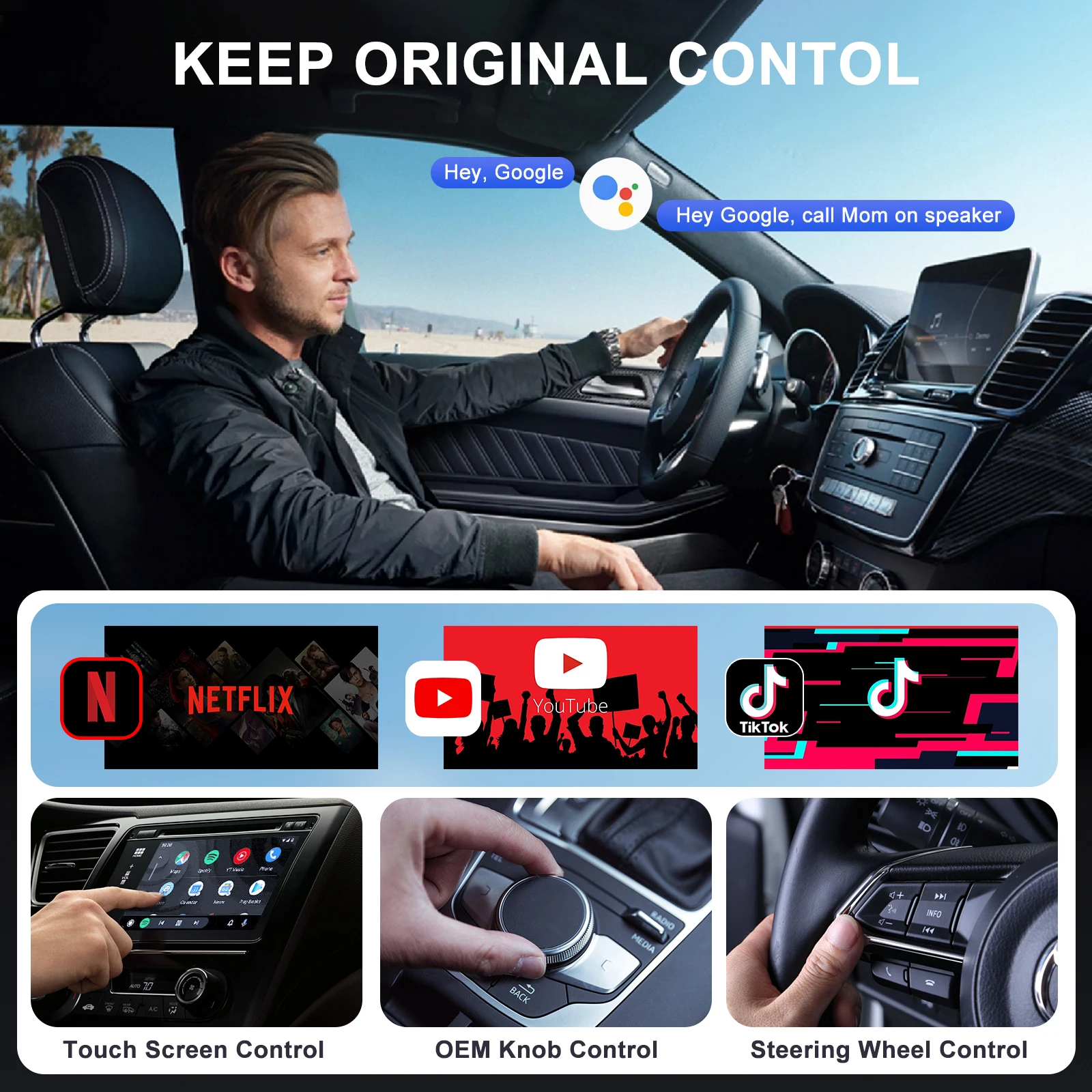 Wireless Video CarPlay Adapter Netflix YouTube Android Auto Cars