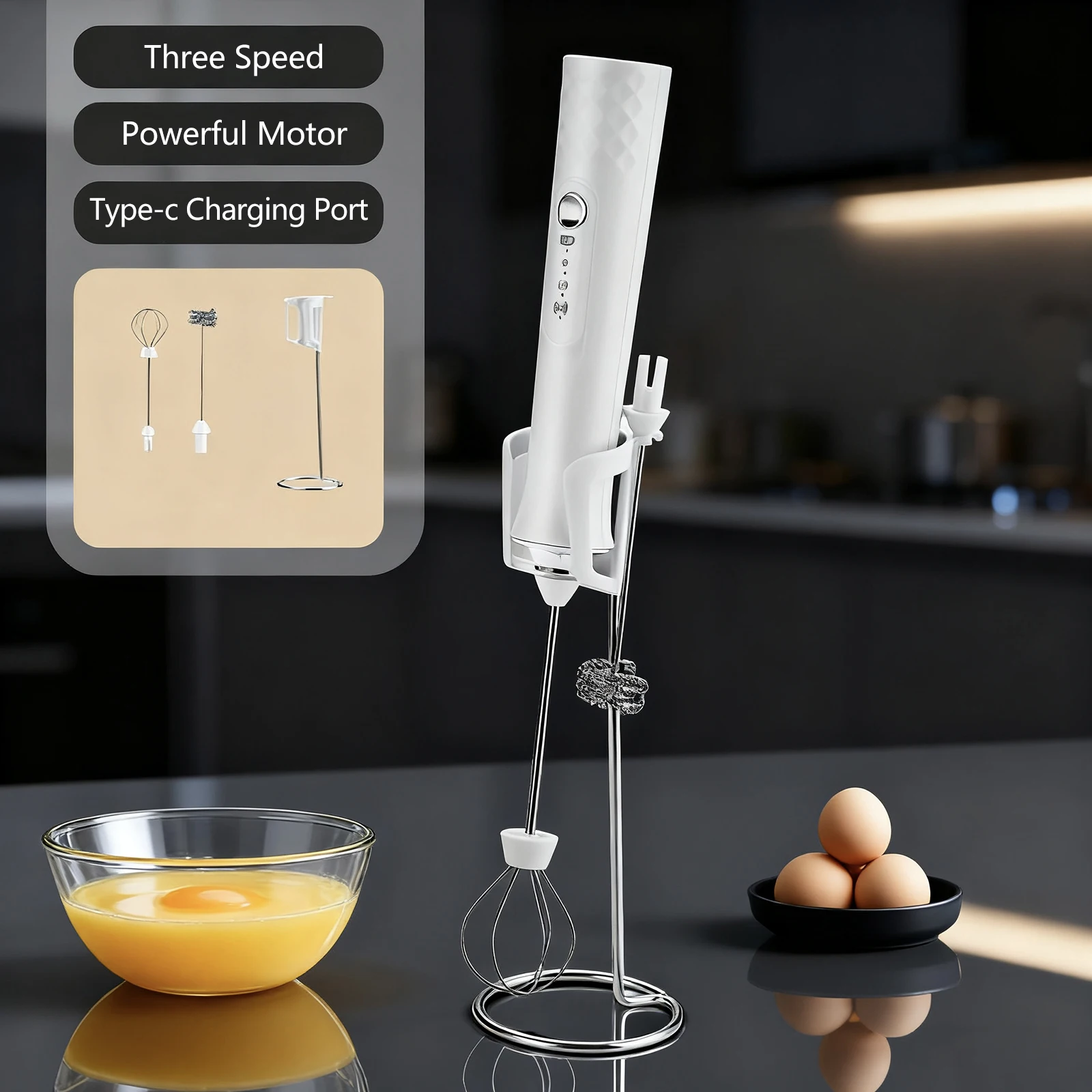 Milk Frother Wand Coffee Frother Handheld Foam Maker For Latte thumbnail 4