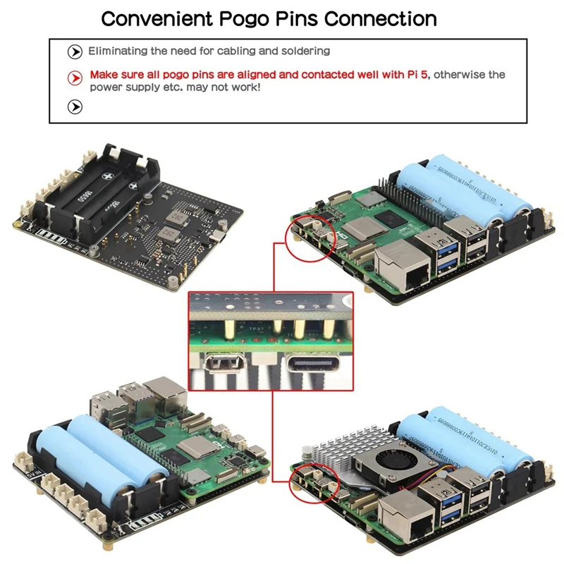 5 18650 UPS용, Pi 5-A86Z용 자동 전원 켜기 기능이 있는 X1201 V1.1 전원 관리 보드