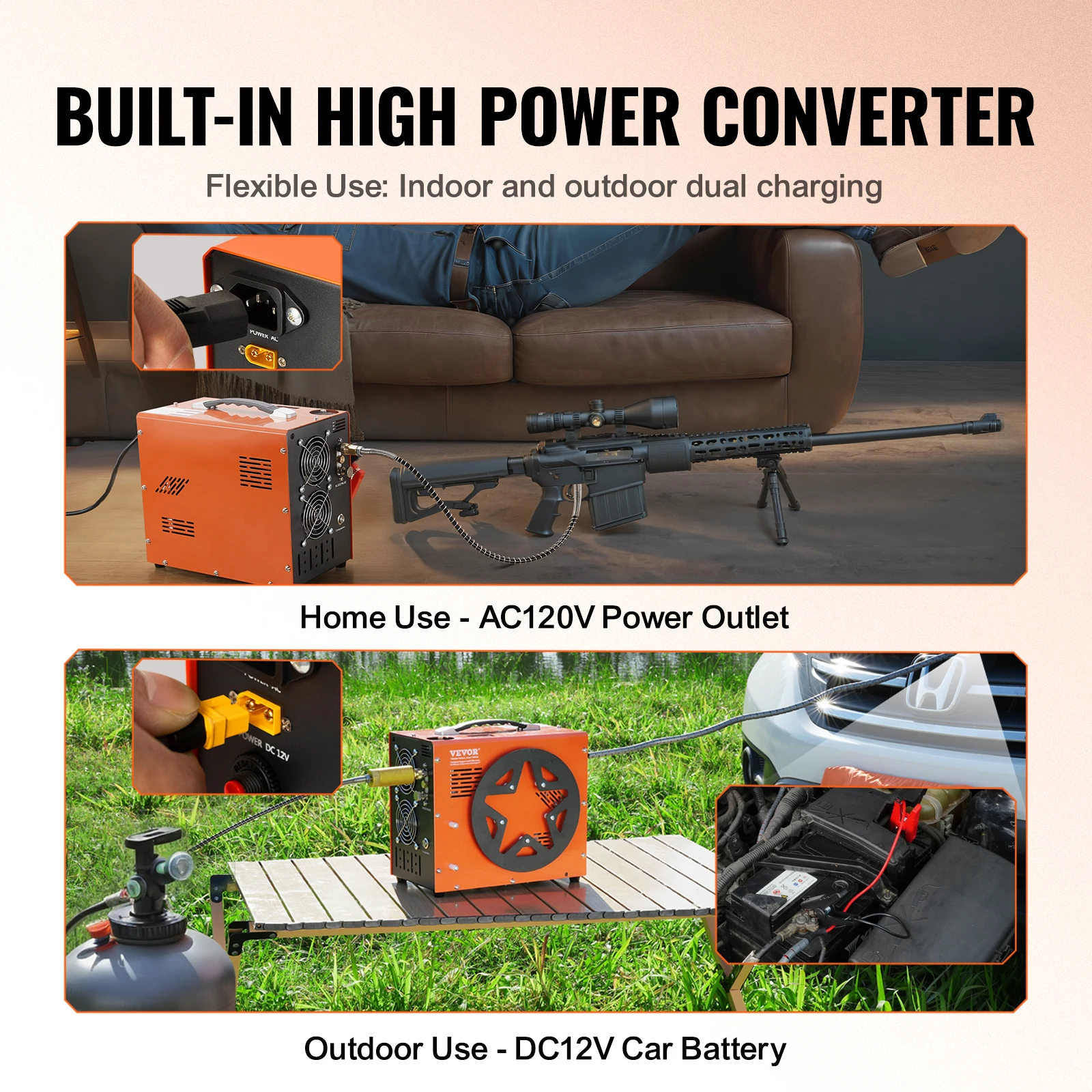 SucceBuy PCP Air Compressor 4500PSI/30Mpa Portable PCP Pump Compressor Water-Free Air Rifle Paintball Scuba Tank