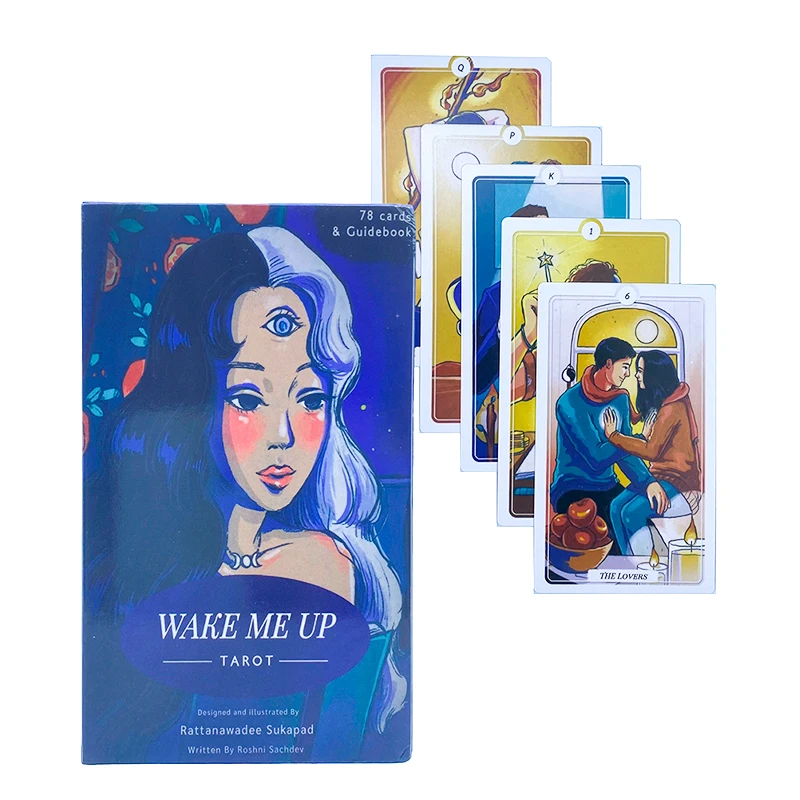 12*7CM Wake Me Up Tarot Card Prophecy Divination Deck Family Party Board Game Beginners Cards Fortune Telling Game w/Manual
