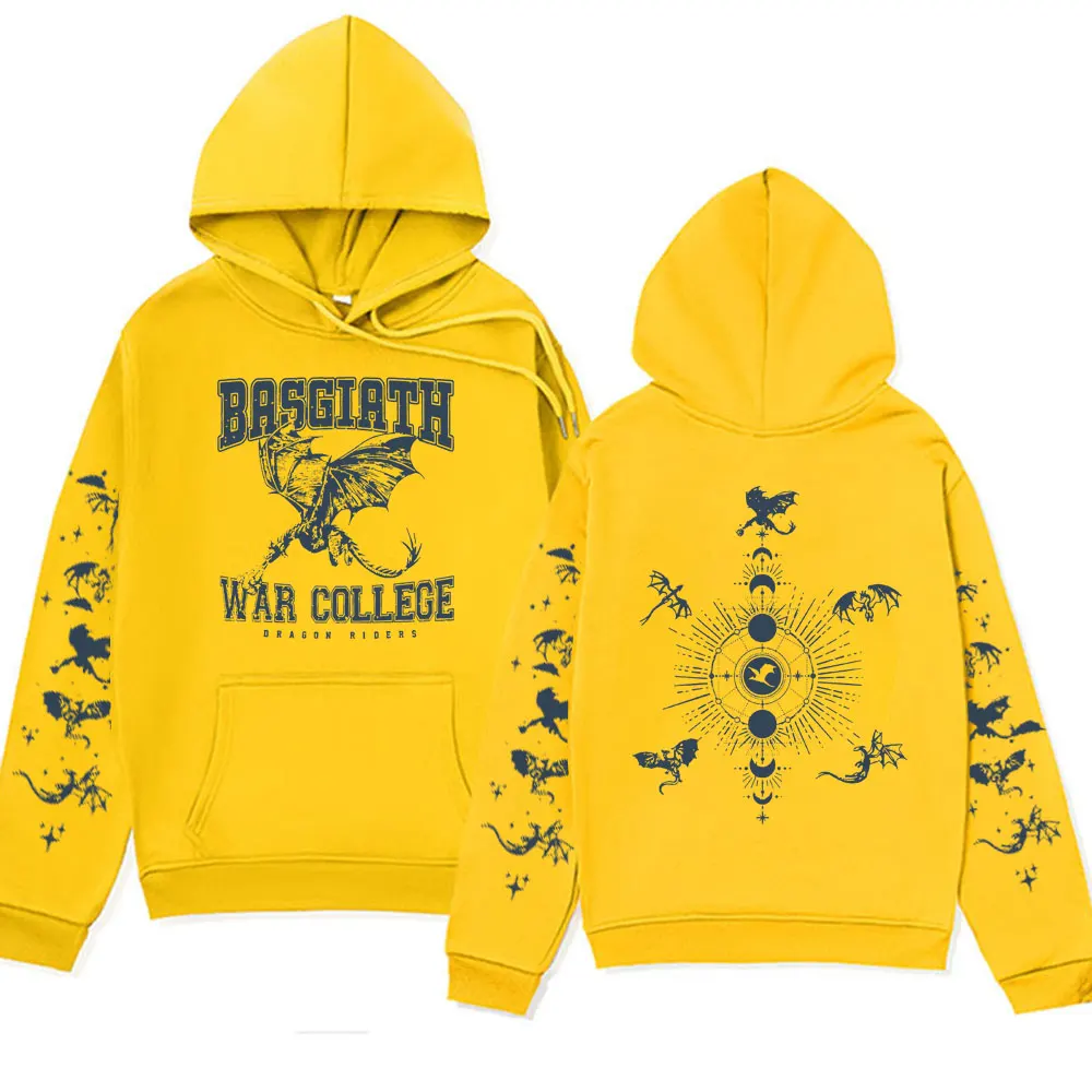 Riorson House Basgiath War College Double-sided Printing Hoodie Dragon Rider Fourth Wing Vintage Aesthetic Sweatshirts Men Women