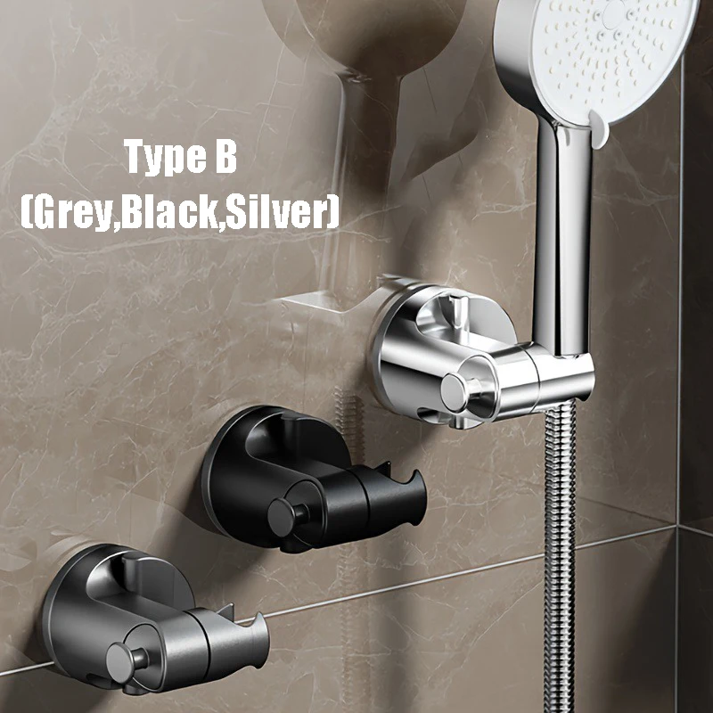 壁掛けハンドシャワーホルダー 正方形ラウンドマットブラック真鍮ハンドヘルドシャワーホルダー浴室