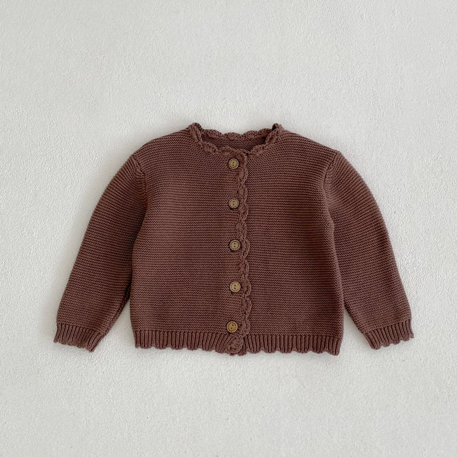 2025 Autumn New Baby Long Sleeve Sweater Coat Boys Girls O-neck Cardigan Jacket Infant Toddler Solid Versatile Knitted Clothes 5