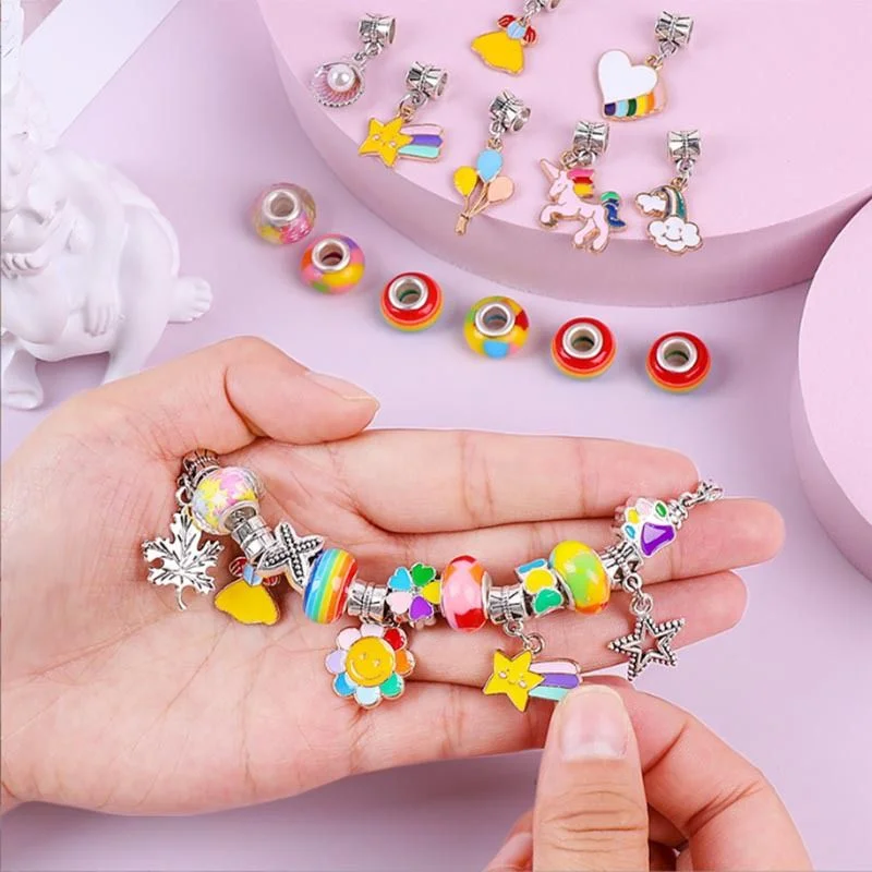 DIY 수제 크리스탈 루즈 비즈, 매력적인 팔찌, 쥬얼리 제작 키트, 휴일 선물, 수제 크리스탈 비즈
