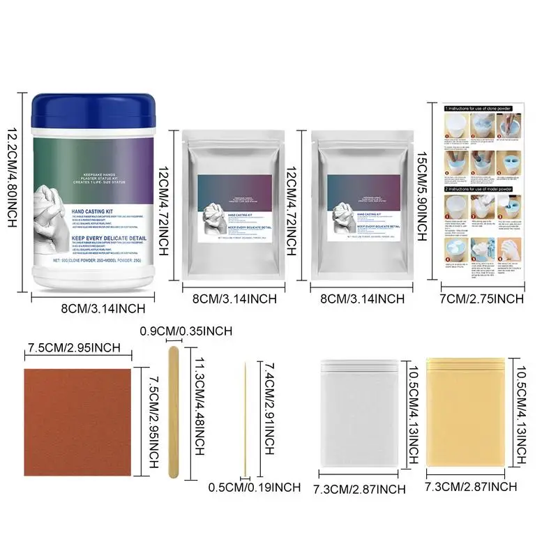 Kit Stampa Mani In Gesso Per Coppie - Set Creativo Per Calchi E Ricordi - Foto 5