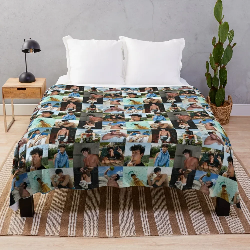 

Blake gray collage Throw Blanket Giant Sofa bed plaid Blankets