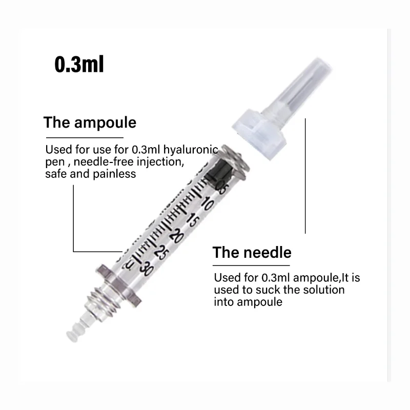 20pcs Ampoule 0.3 hyaluron pen spare parts hyaluronic acid cosmetic filling dust-free packaging