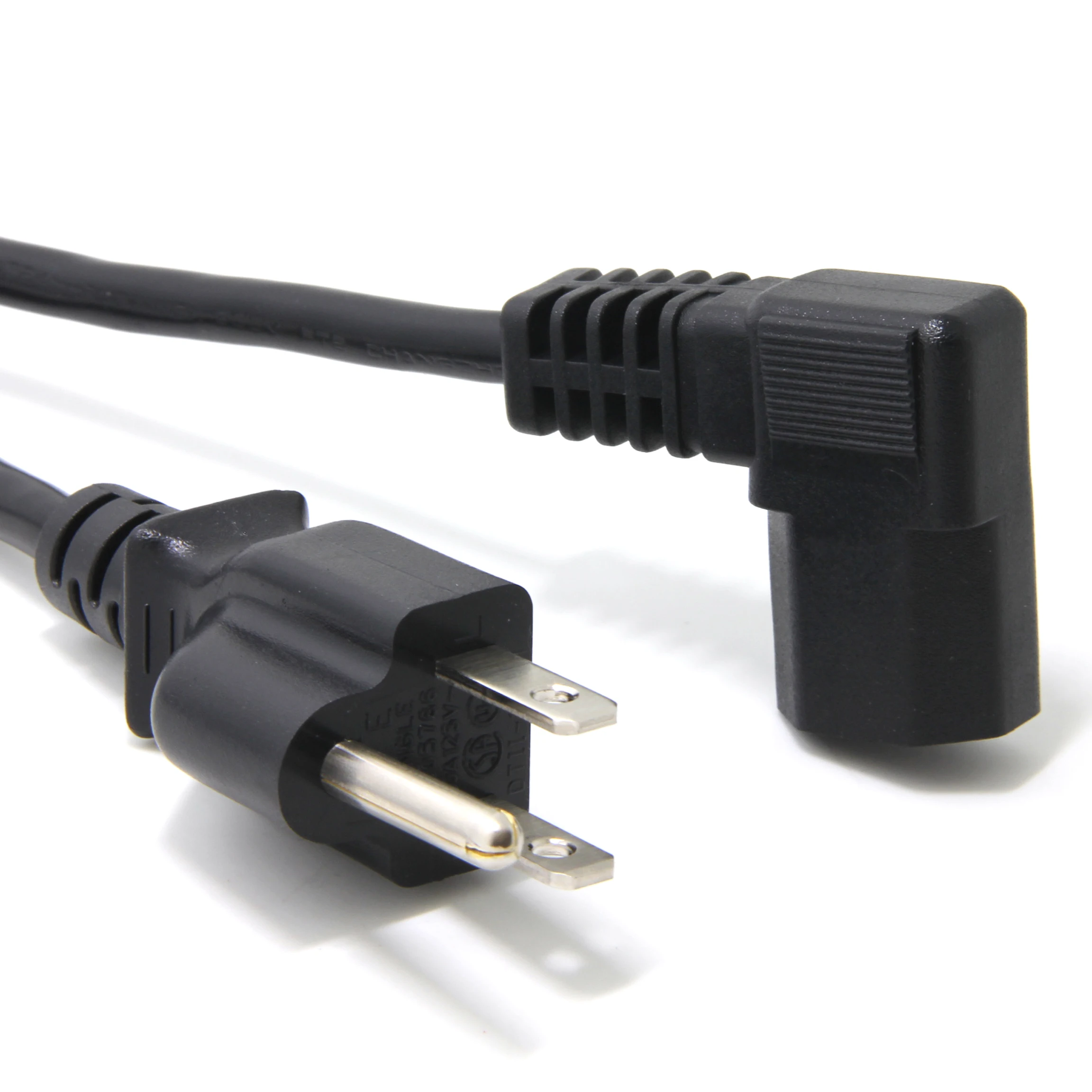 Ancable US 3ft 90 DEGREE Right Angle 18 AWG AC Power Cord 125V/10A 3-Prong Plug (NEMA 5-15p) to PC Power Connector (IEC C13)