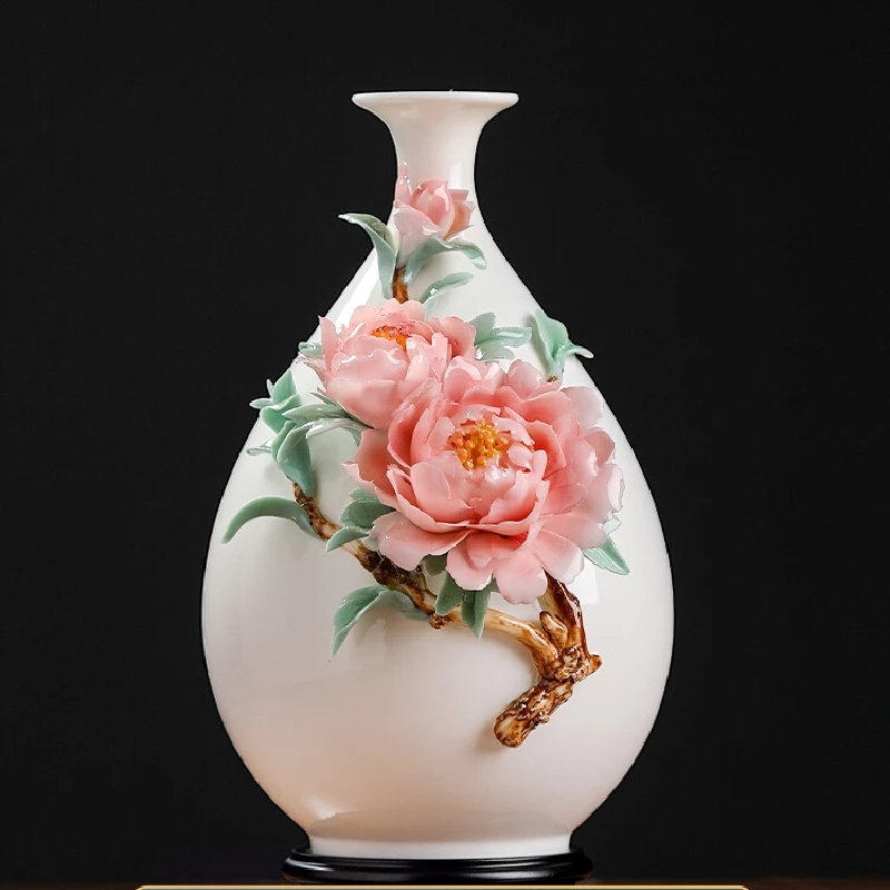 0048 Original Design Ceramic Handmade Vase Decoration Chinese Living Room Art Decoration Creative Birthday Gift Kiln Ceramic