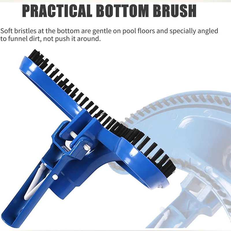 Description Picture 2 of itemPortable Pond Vacuum Jet Underwater Cleaner with Brush Bag Blue Crescent Shaped Professional Cleaning Tool for Swimming Pools