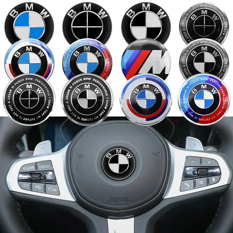 BMW F20 G20 G30 X1 X3 X4 X5 G05 X6 X7 G01 F48 G30 M M3 M4 M5 알루미늄 엠블럼 스티어링 휠 스티커 액세서리 (카 스타일링)