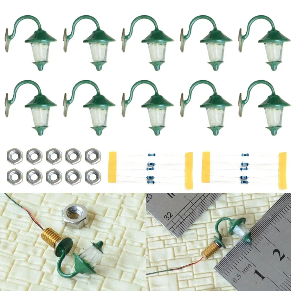 10 Piece Model Wall Lamps LED Street Lamps 1-Flame For H0 Houses ...