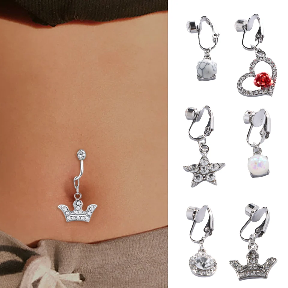 1pc nep navel ring nep clip op buikpiercing niet-piercing navel ring | NL