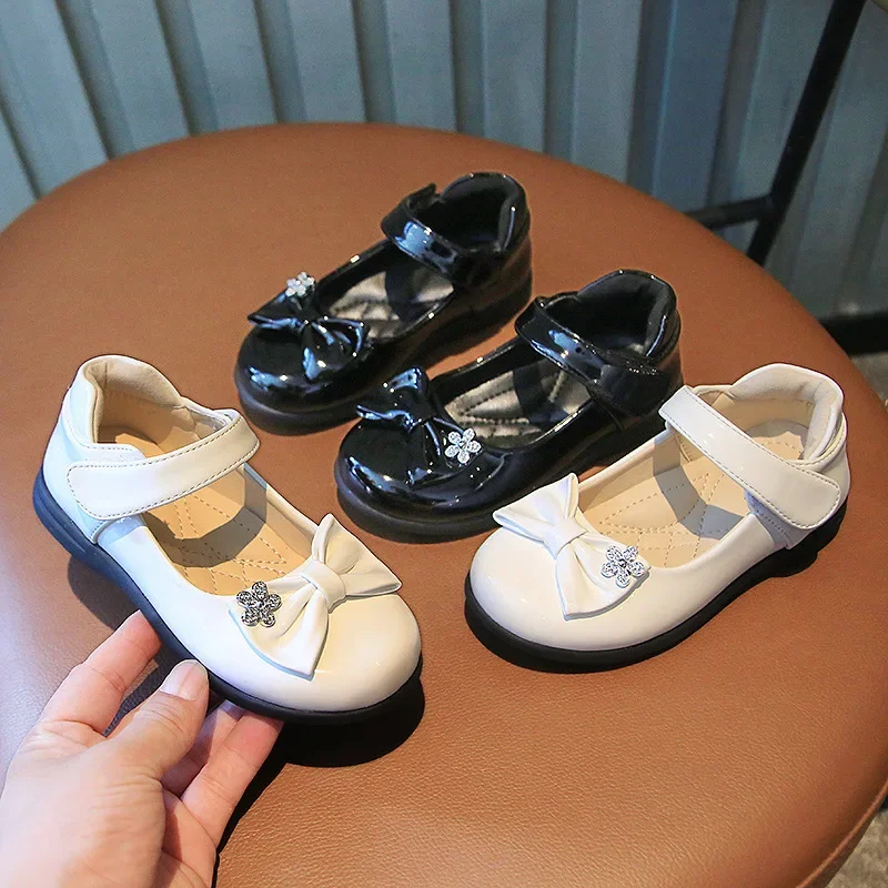 Black PU Leather Kids Mary Janes Shoes for Girls