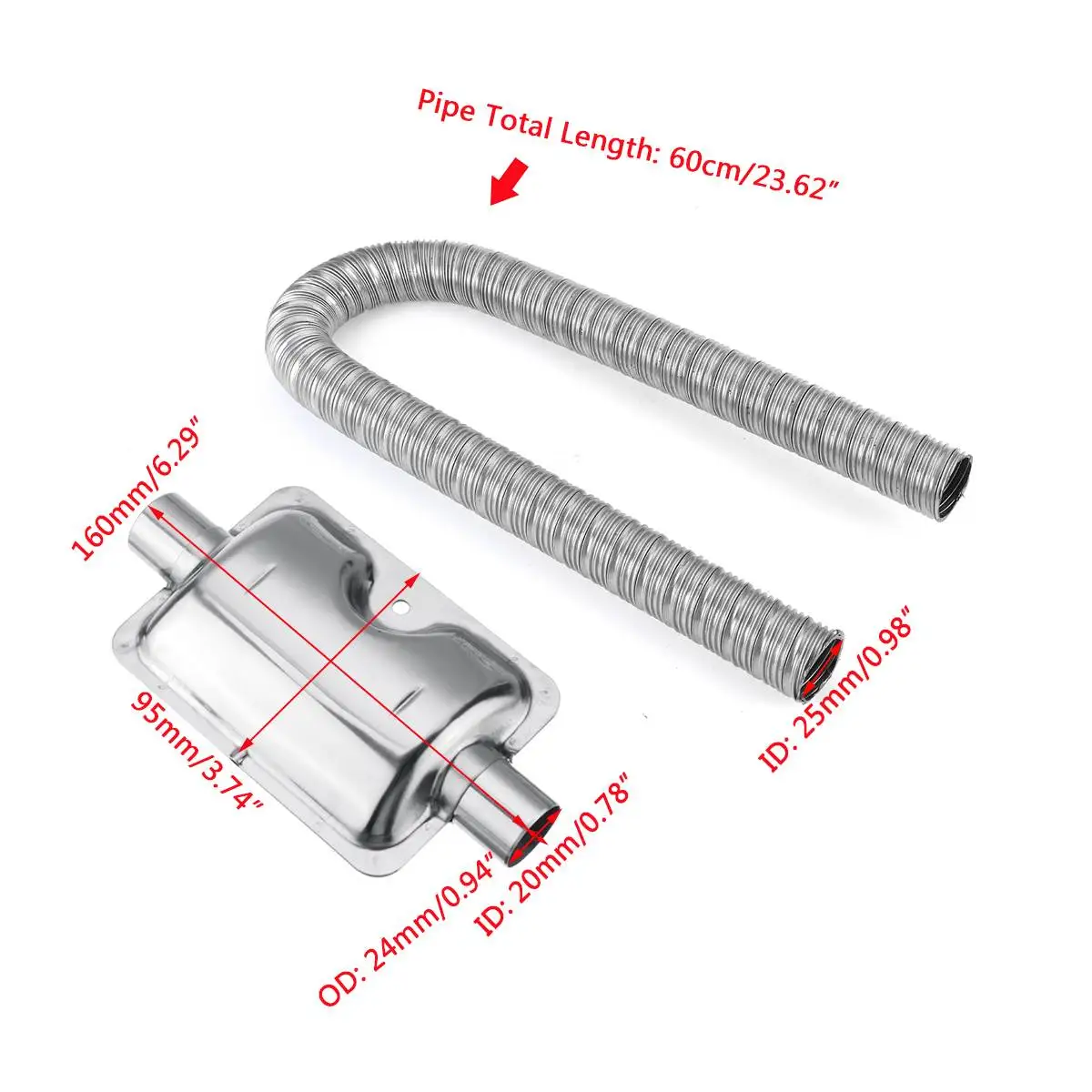 1Pack Dual-layer Heater Exhaust Pipe Air Diesel Parking Heater