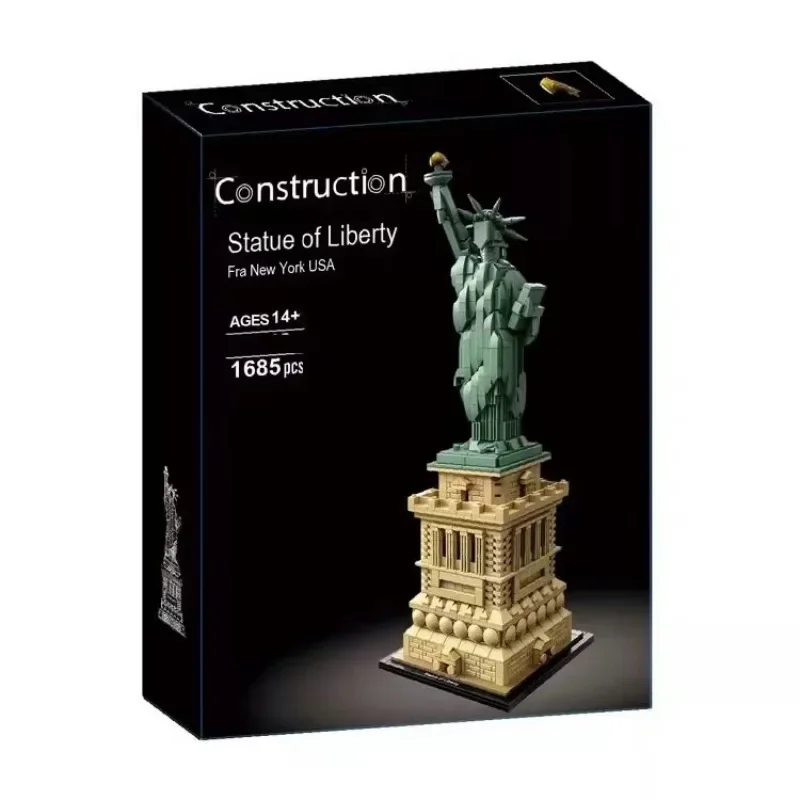 

1685pcs Architecture Statue of Liberty Large Collection Building Set Model Gift for Kids and Adults Compatible 21042
