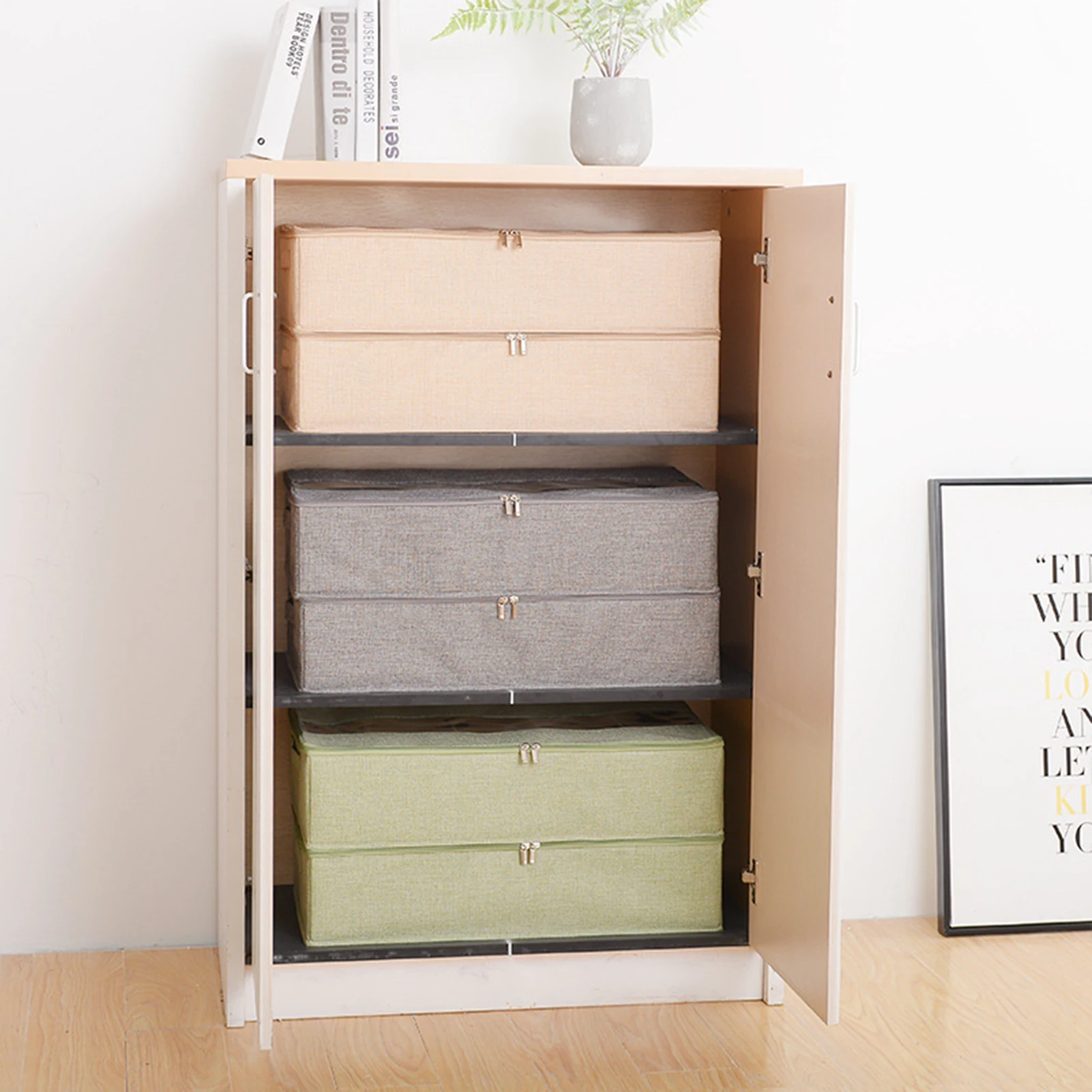 

Storage Boxes Shoe Drawer Organizer Dividers with Smooth Double Zipper Closure for High Heels Sneakers Slippers Large Household