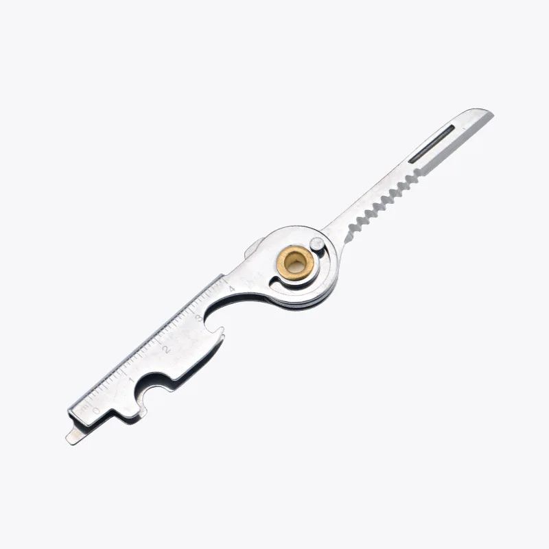 

Stainless Steel EDC Knife Multifunctional Key Tool Bottle Opener Rotary Screwdriver Fruit Knife