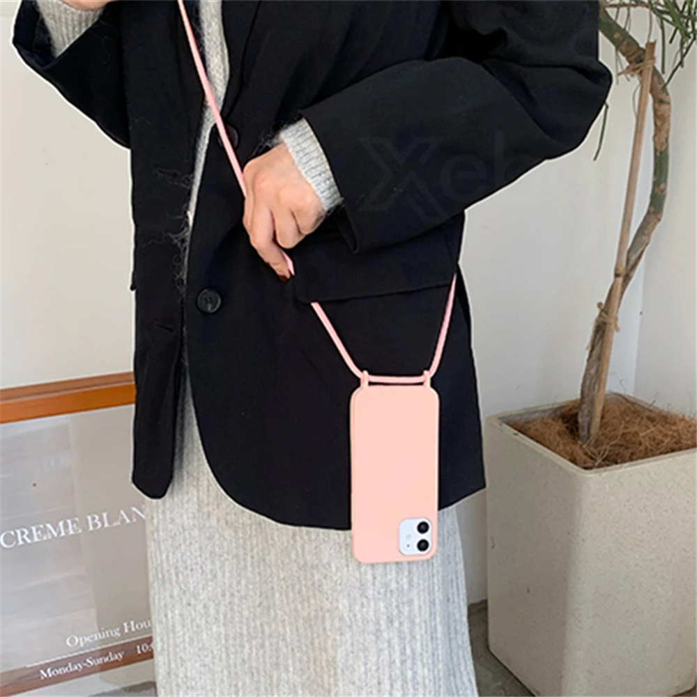 Adjustable Strap Cord Necklace Lanyard Phone Case with Rope Design
