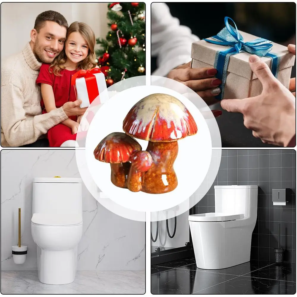 Description Picture 5 of itemToilet Bolt Caps Mushroom 2pcs Mushroom Figurines Decor Mushroom Figurines Decor Cute Mushroom Covers Toilet Bathroom Decor