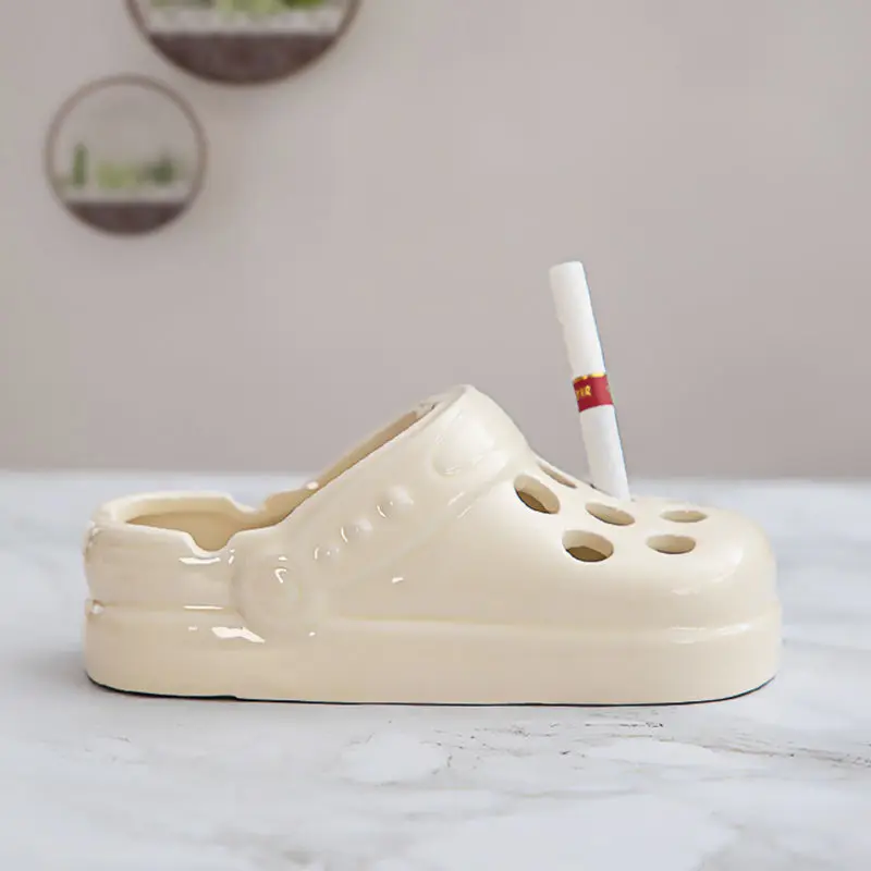 Ceramic Ashtray Cave Shoes Ceramic Ashtray Office High Beauty Cute Living Room Home Trendy Ashtray Desktop Anti Fly Ash