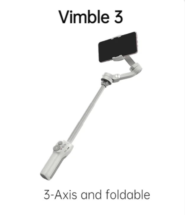 

FeiyuTech Official Vimble 3 Built-In Extension Rod 3-Axis Handheld Gimbal Portable and Foldable for iPhone 13 Pro Max Samsung