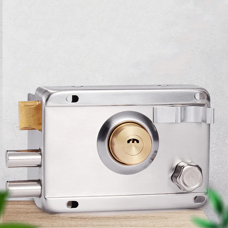 

Door Lock Strong Deadbolt Home Security Universal Exterior Anti-theft Accessory Stainless Steel Multiple Insurance Smooth