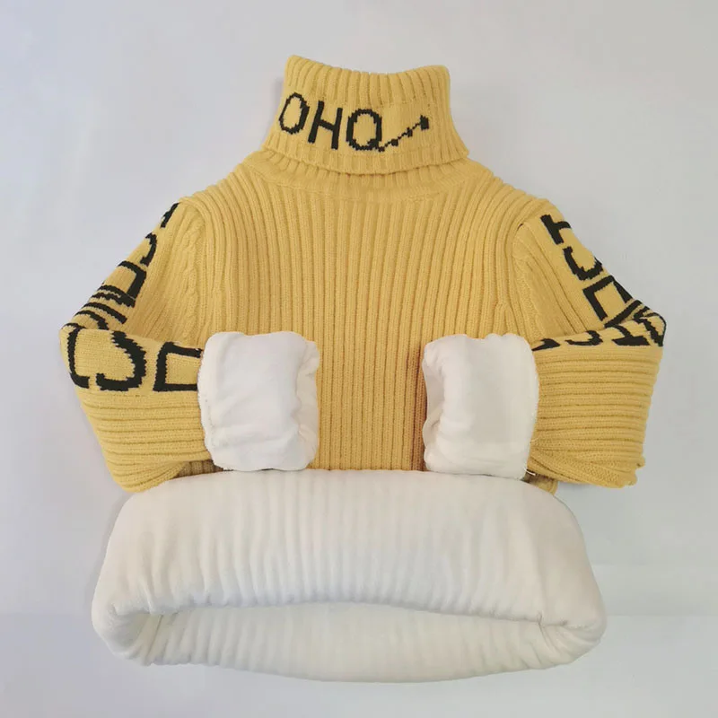 

Boys Sweater Children Winter Clothes Kids New Fashion Knit Turtleneck Clothing Girls High Quality Infant Costum Warm