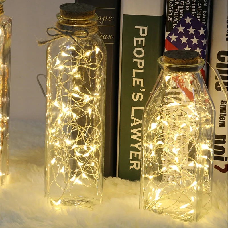 2M 5M 10M LED 3XAA Battery Operated Garland Festoon String Light Christmas Decoration for Party Wedding Holiday Fairy Light