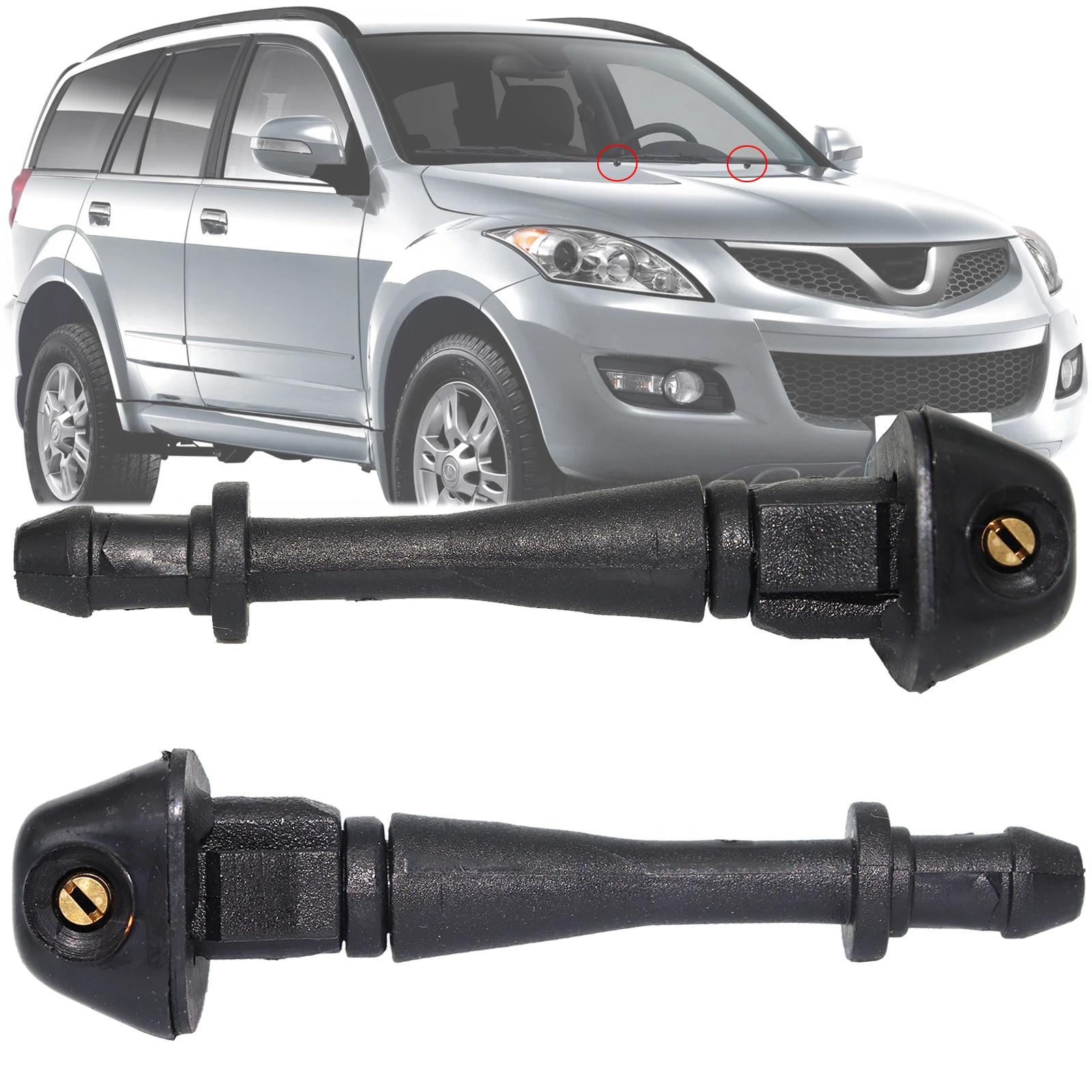 2x For Great Wall Hover CUV Haval H5 X240 Hafu H3 Front Windshield Window Wiper Washer Spray Jet Nozzle Replacement Parts |
