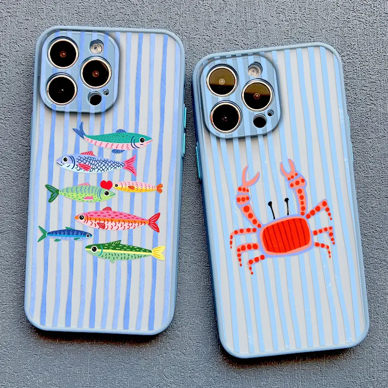 Stripe Marine Organisms Shockproof Phone Case - Durable Hard Cover s