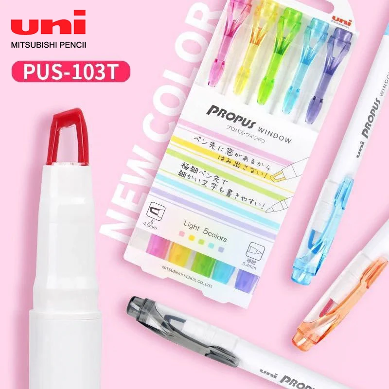 Japan UNI Highlighter PUS 103T Windowable Double Head Highlighter Pen