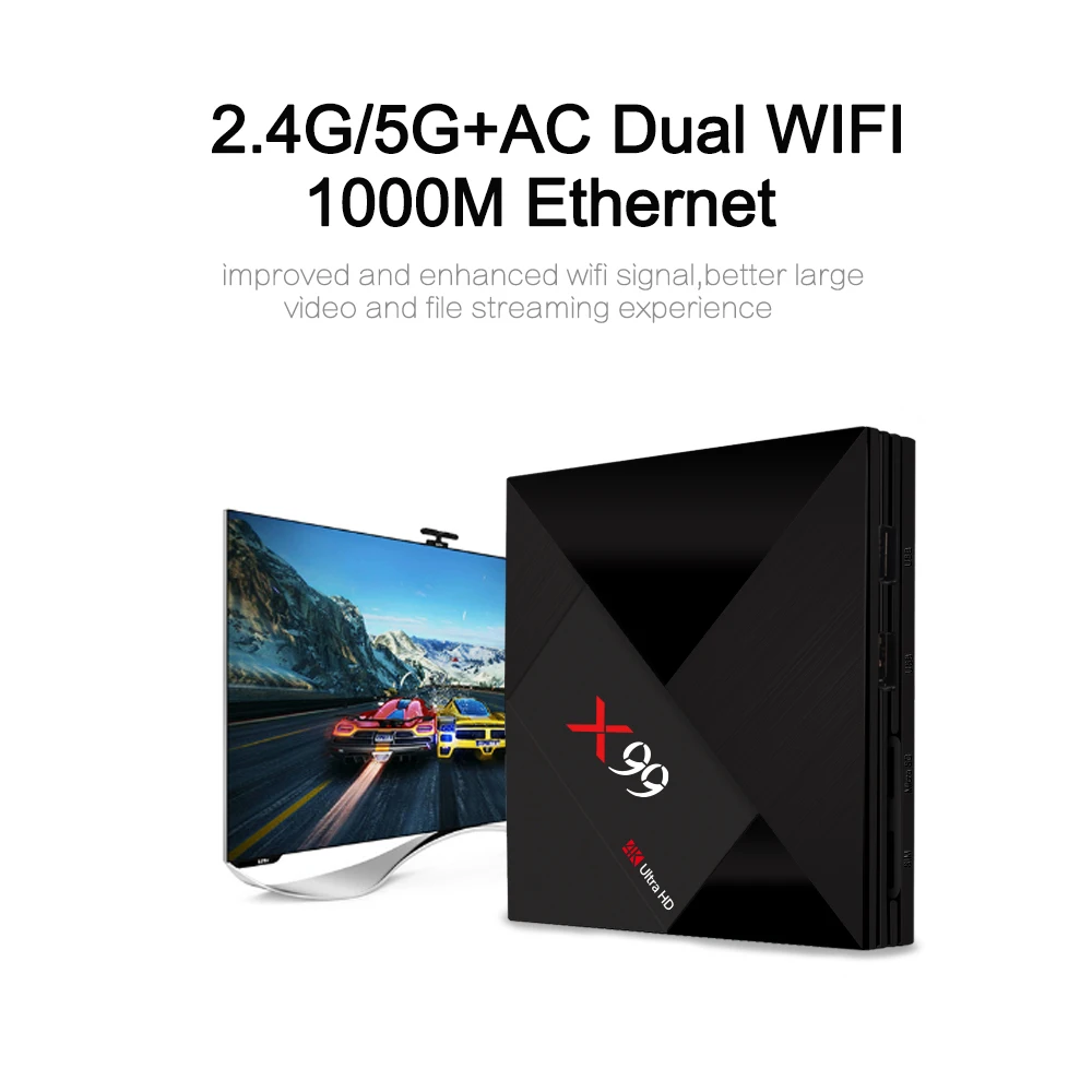 Smart TVbox X99 Smart Android TV Box RK3399 Six Core 4G 64G