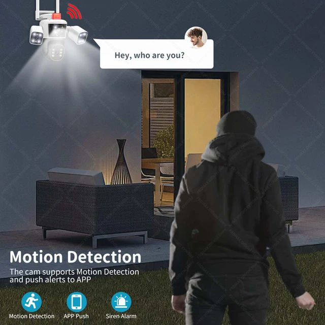 6K 12MP WiFi IP Camera Outdoor Three lens Panoramic View PTZ IP Camera Night Vision Security Protection CCTV Video Surveillance 3
