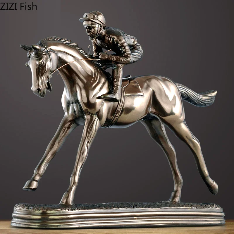 金属馬の彫刻 走る姿勢 メタルフィギュア彫刻シミュレーション動物金属工芸品レース馬術