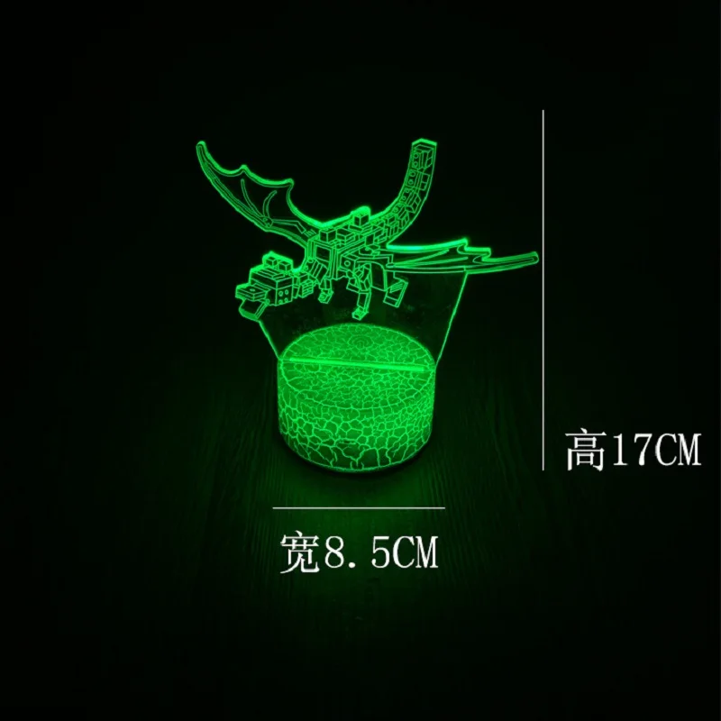 Gioco Minecrafted Steve Colorful Light Up Figura 3D Night Light Led Diamond Ore Creeper Figure Desktop Sleep Light Giocattolo Regalo Per Bambini