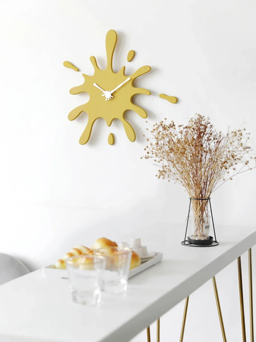 

Nordic Silent Wall Clock, неправильная форма, домашние настенные украшения, простая модная доска плотности, семь цветов, VIP 16, 19 дюймов