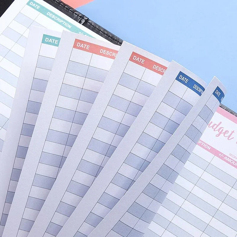12pcs Kawaii Budget Sheets Binder Planner Journal Envelopes Budget Trackers Expense Tracker Fit Cash Banknote Envelope