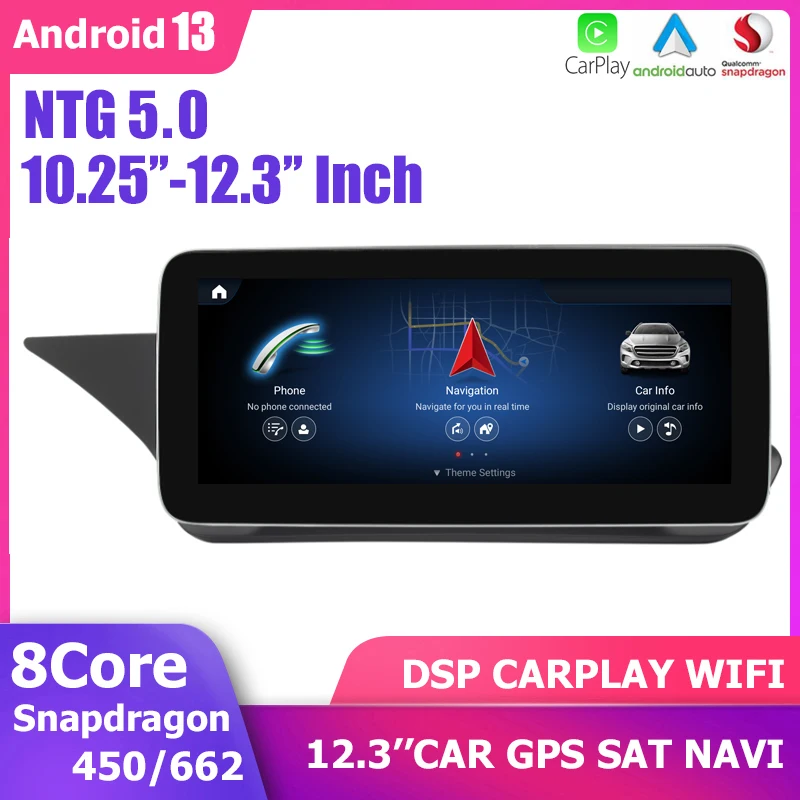 

12.3"/10.25“ LHD Android 13 Carplay GPS Player DSP For Mercedes Benz E-Class W212 S212 2015 2016 Snapdragon BT WIFI 4G