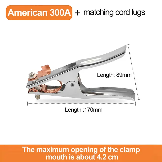 Pinza Di Massa Per Saldatrice 260A In Ottone - Morsetto A Terra A Forma Di A - Foto 6