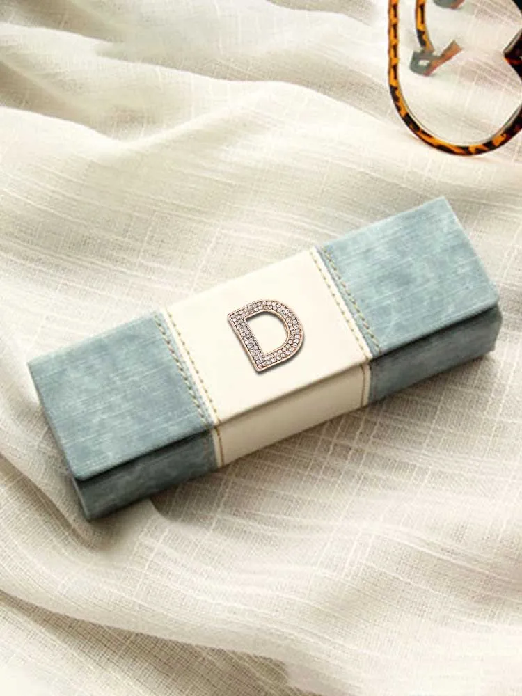 

Customized Eyewear Cases Women's ChicPortableBox Personalized Customer Name Gold Letter: Artistic Crystal