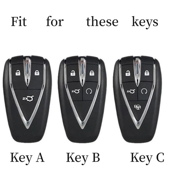 Guscio della copertura della chiave dell'auto in lega di zinco pelle per Changan CS35PLUS CS55PLUS CS75PLUS 2019 portachiavi degli accessori della custodia protettiva della chiave - Guscio della copertura della chiave dell auto in lega di zinco pelle per Changan CS35PLUS