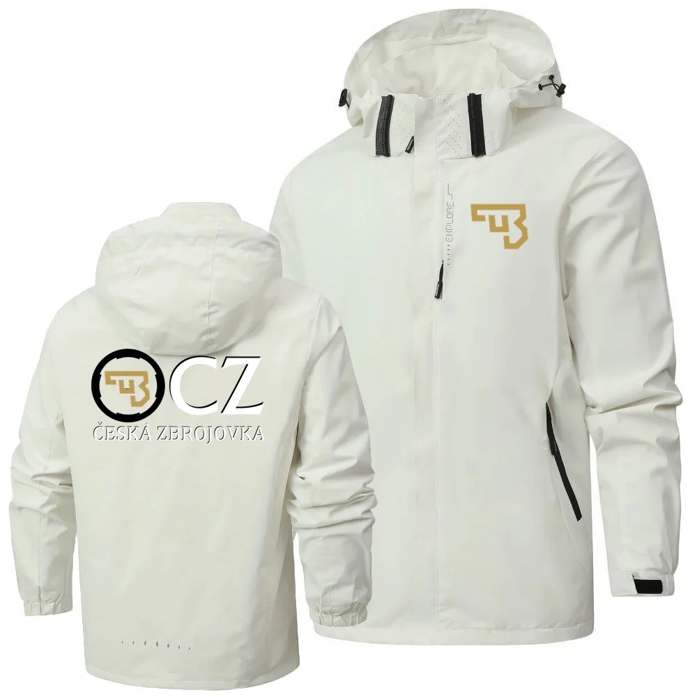 Classical Hooded Shell Windproof Waterproof Jacket Outdoor Camping Climbing Outerwear Ceske zbrojovky CZ Men's Windbreaker Coats 2