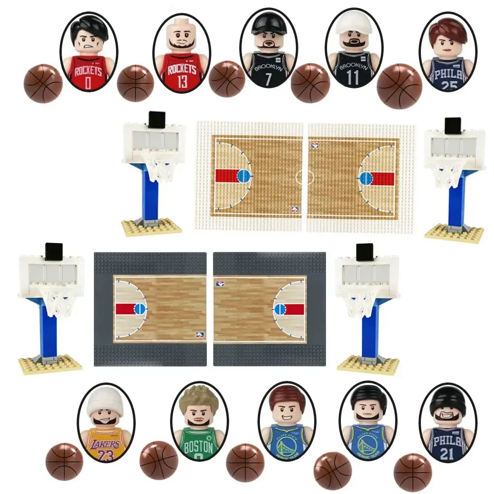 Moc Basketball Stand Set Per Basket-Ball Court Educational Block Accessorio Fai Da Te Building Block Brick Brickset Regalo Per Ragazzi E Ragazze