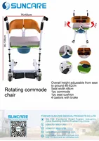 Handicapped Medical Safety Patient Transfer Lift Chair Adjustable Rotating Commode Chair 2