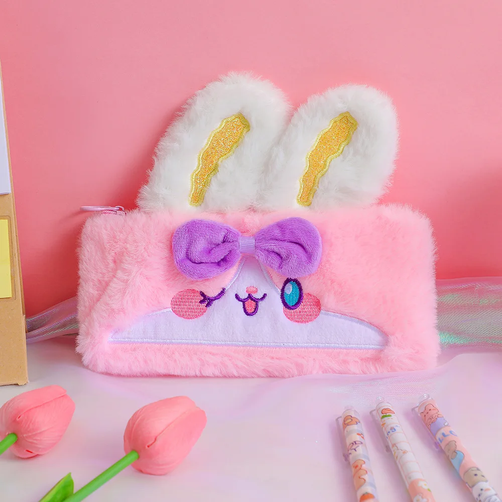 Plush Pencil Case Estuches Korean Stationery Pen Case Trousse Cartucheras  Escolares Envio Gratis Kalemlik Pencil Cases For Girls - AliExpress