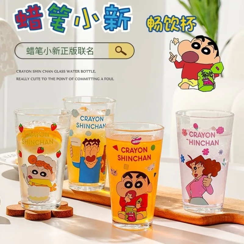 Bicchiere d'acqua Crayon Shin-chan in vetro con stampa anime - immagine 5