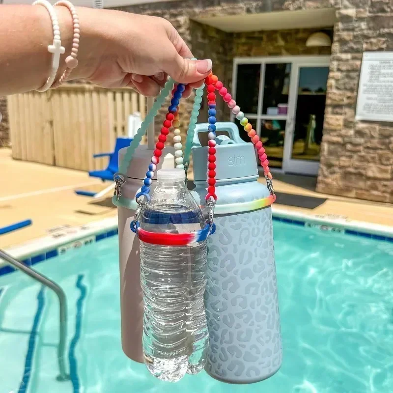 Water Bottle Holder with Strap Pouch and Handle fits Compatible